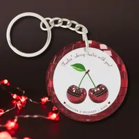 Custom Cherry Disco Ball Valentine's Day  Keychain