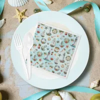 Nautical Christmas Party Beach Coastal Theme Napkins