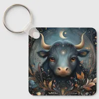 Taurus Bull Zodiac Astrology Celestial Birthday Keychain
