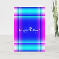 Abstract Birthday Design in Pink and Blue Card