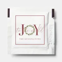 Elegant Christmas Joy to the World Wreath Holiday Hand Sanitizer Packet
