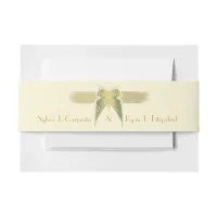 Art Deco Butterfly Monogram Golden Wedding Invitation Belly Band