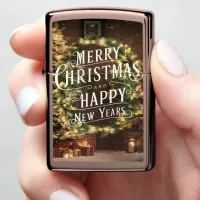 Sparkling Wishes: A Festive Christmas and New Year Zippo Lighter