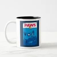 Paws Horror Movie Poster Spoof Two-Tone Coffee Mug
