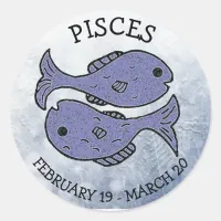 Pisces Horoscope Zodiac Astrological Sign Classic Round Sticker