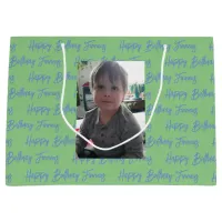 Personalized Happy Birthday Photo   Large Gift Bag