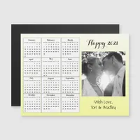 Wedding Photo Yellow Gradient  Mini 2021 Calendar Magnetic Invitation