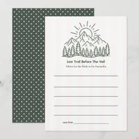 Last Trail Before the Veil Camping Bachelorette Advice Card