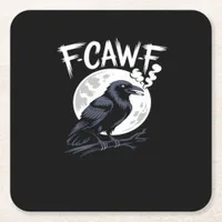F-Caw-F Bird Classic Vintage Art Square Paper Coaster