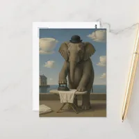 Surreal Funny Elephant Ironing Postcard