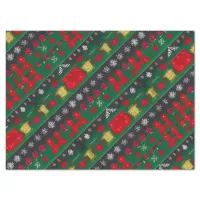 Futuristic Festive: Ugly Red Snowflake Pattern Tissue Paper