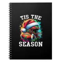 Tis The Season Football Mom Christmas Santa Hat Co Notebook