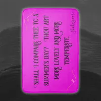 Black on Hot Pink Shakespeare Shall I Compare.. |  Bath Mat