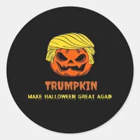 Trumpkin Make Halloween Great Again Short Funny Ha Classic Round Sticker