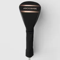 Black bronze bossbabe motivational elegant golf head cover