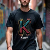 Dripping K: Bold One-Letter Customizable Graffiti T-Shirt