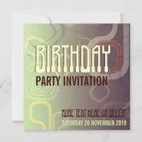 Choc Mint Retro Electro Party Birthday Invitation