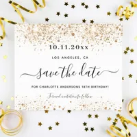 Budget birthday white gold save the date