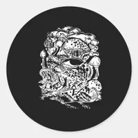 Cottagecore Aesthetic Frog Mushroom Goblincore Cre Classic Round Sticker