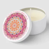 Serene Pink and Orange Mandala Memorial Mini Candle Favors