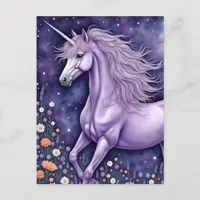 Purple Unicorn Postcard