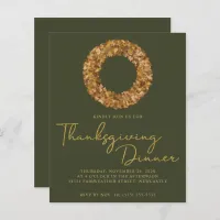 Budget Elegant Green Autumn Wreath Thanksgiving