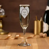 Happy Valentine’s Day plain heart personalizable  Champagne Flute