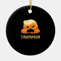 Trumpkin Poop Funny Halloween Ceramic Ornament