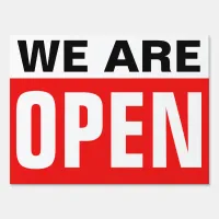 18" x 24" Red Double Sided We Are Open Yard Sign