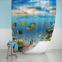 Ocean Underwater Coral Reef Tropical Fish Shower Curtain