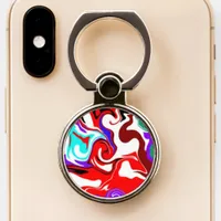 Red, Green, White and Teal Swirled Phone Ring Stand
