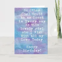 Watercolor Birthday Girl Card