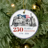 America's Semiquincentennial 250 Years of Freedom Ceramic Ornament