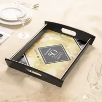 Elegant 50th Golden Wedding Anniversary Serving Tray