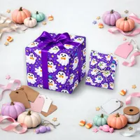 Spooky Purple Watercolor Ghost Wrapping Paper Sheets