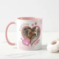 Papillon Mom Personalized Dog Photo and Name Mug