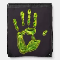 Glowing Ghoul Handprint Drawstring Bag