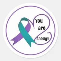 "You Are Enough" Healing Hope Minimalist Quote Classic Round Sticker