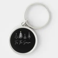 Tis The Season Christmas Retro Classic Keychain