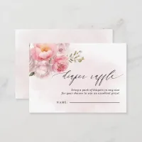 Pink Blush Floral Baby Shower Diaper Raffle Enclosure Card