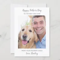 Father's Day Cute Personalized Dog Dad Pet Photo Holiday Card