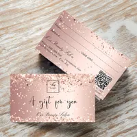 Rose gold logo qr code gift certificate 