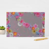 Charming vintage flowers on gray guest book