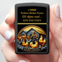 Brahma Farmer Caring for Happy Chickens Zippo Lighter