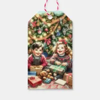 Sweet Nostalgic Children on Christmas to and from Gift Tags