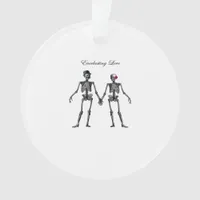 Gothic Skeleton Couple (Old Pink) Classic Ornament