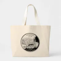 Faux Arizona State Quarter Grand Canyon State Large Tote Bag