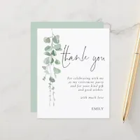 Budget Eucalyptus Retirement Party Thank You