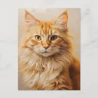 Fluffy Ginger Cat Postcard