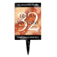 Elegant 32nd Bronze Wedding Anniversary Cake Topper